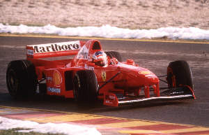 Michael Schumacher in the new Ferrari